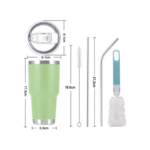 Vaso Térmico de 30 oz - Verde Claro - Imagen 2