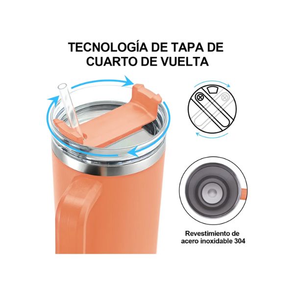 Vaso Térmico De 40oz - Naranja - Imagen 3