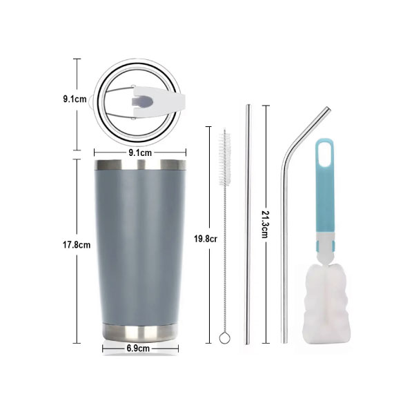 Vaso Térmico de 20 oz - Gris - Imagen 2