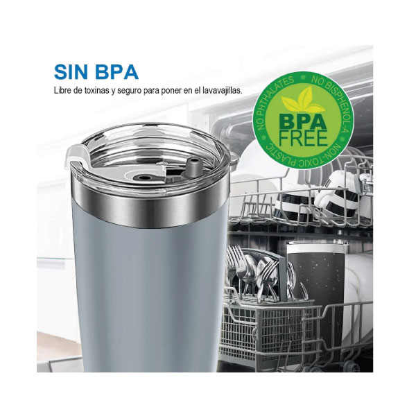 Vaso Térmico de 20 oz - Gris - Imagen 6