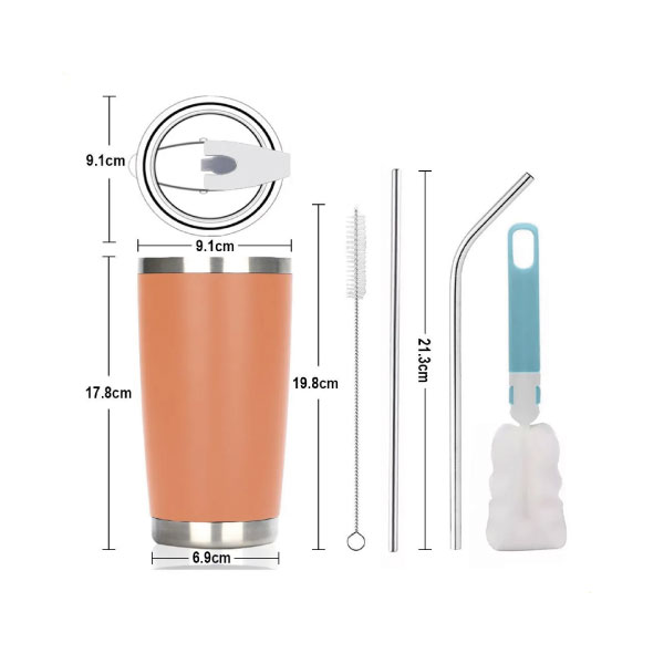 Vaso Térmico de 20 oz - Naranja - Imagen 2
