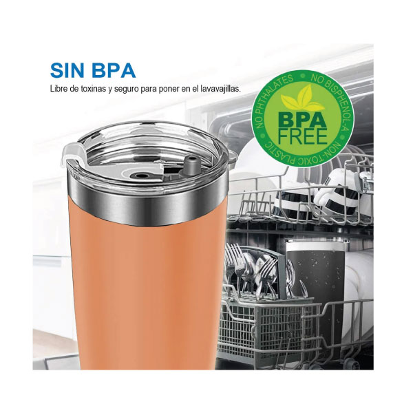 Vaso Térmico de 20 oz - Naranja - Imagen 6