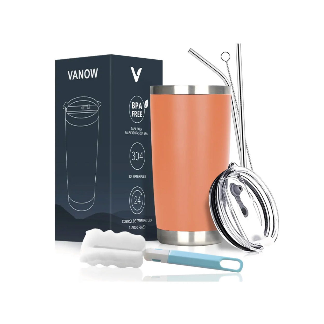 Vaso Térmico de 20 oz - Naranja