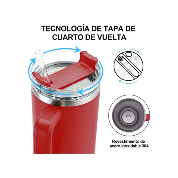 Vaso Térmico de 40 oz - Rojo - Imagen 3