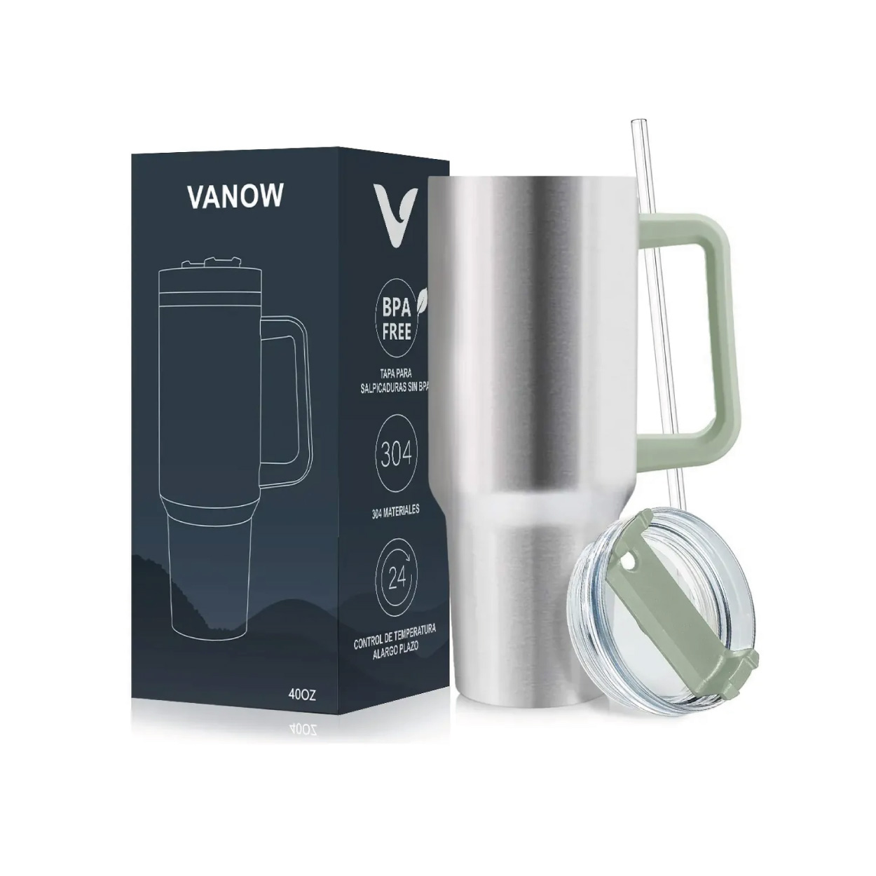 Vaso Térmico de 40 oz - Plata