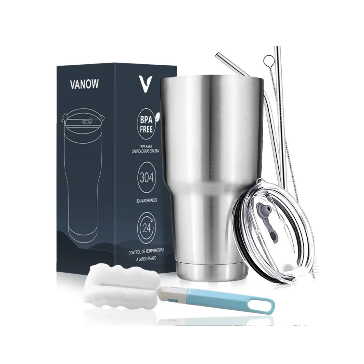 Vaso Térmico de 30 oz - Plata