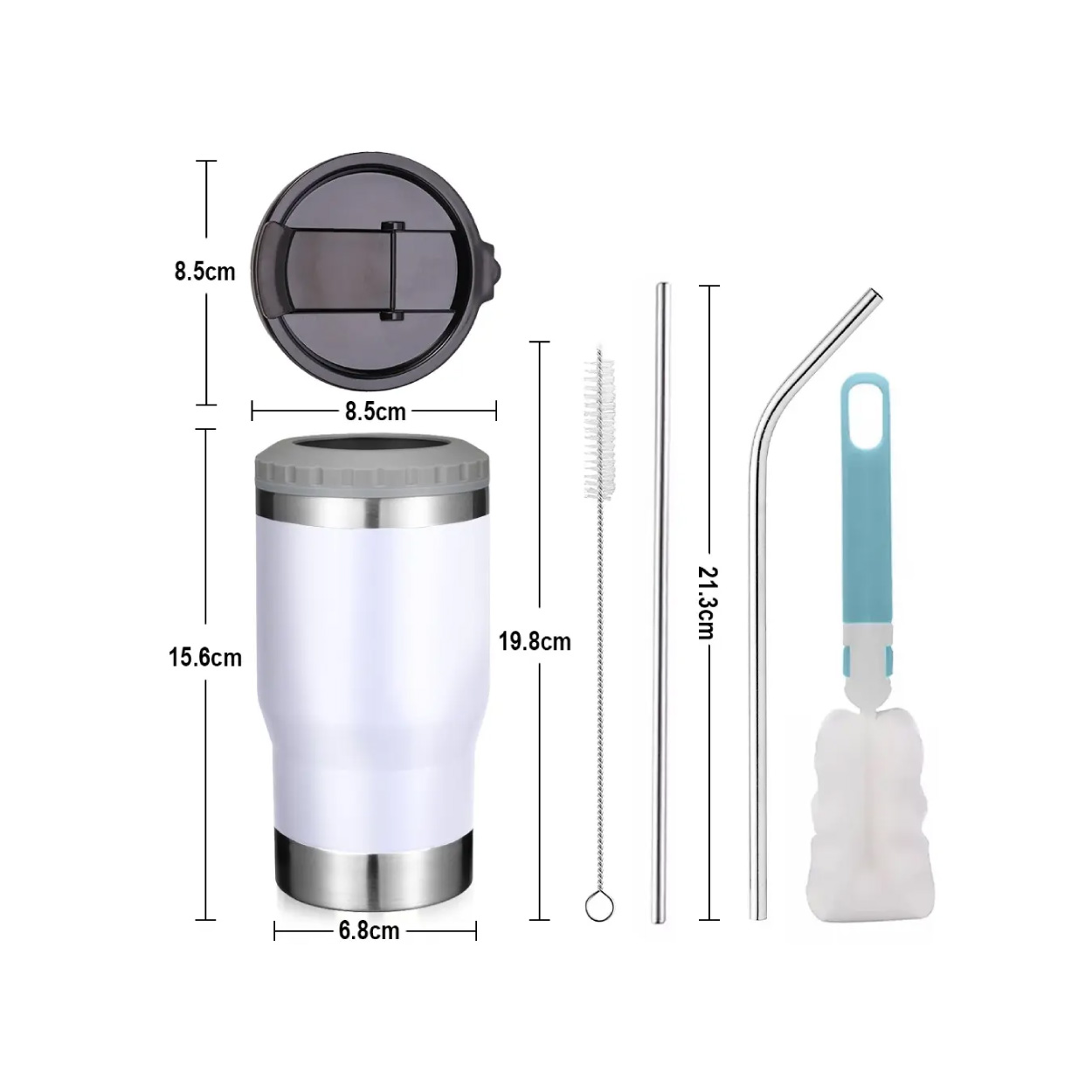 Portalatas Térmico De 14 oz Blanco - Imagen 2