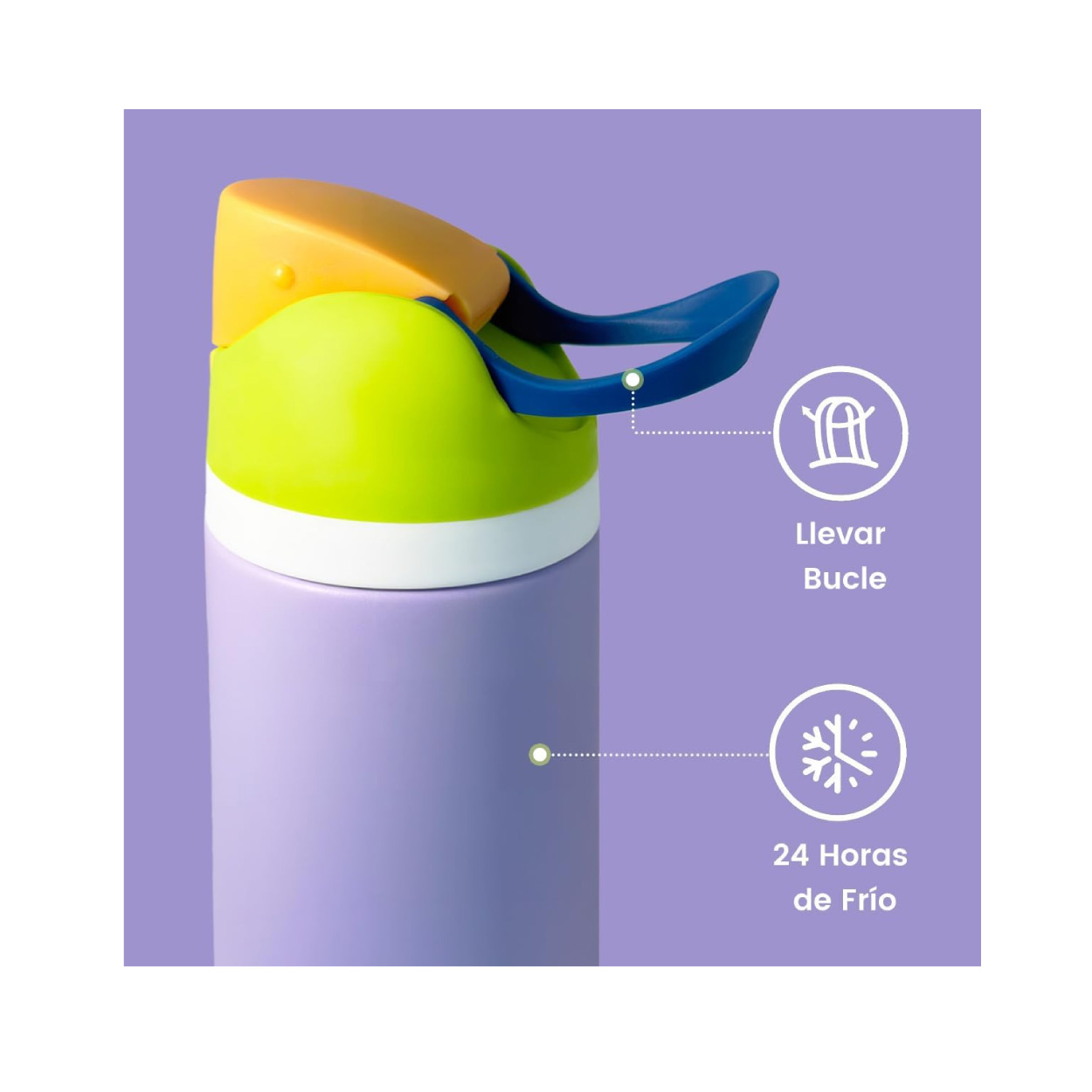 Termo Acero Inoxidable 24 Oz Violeta - Imagen 2