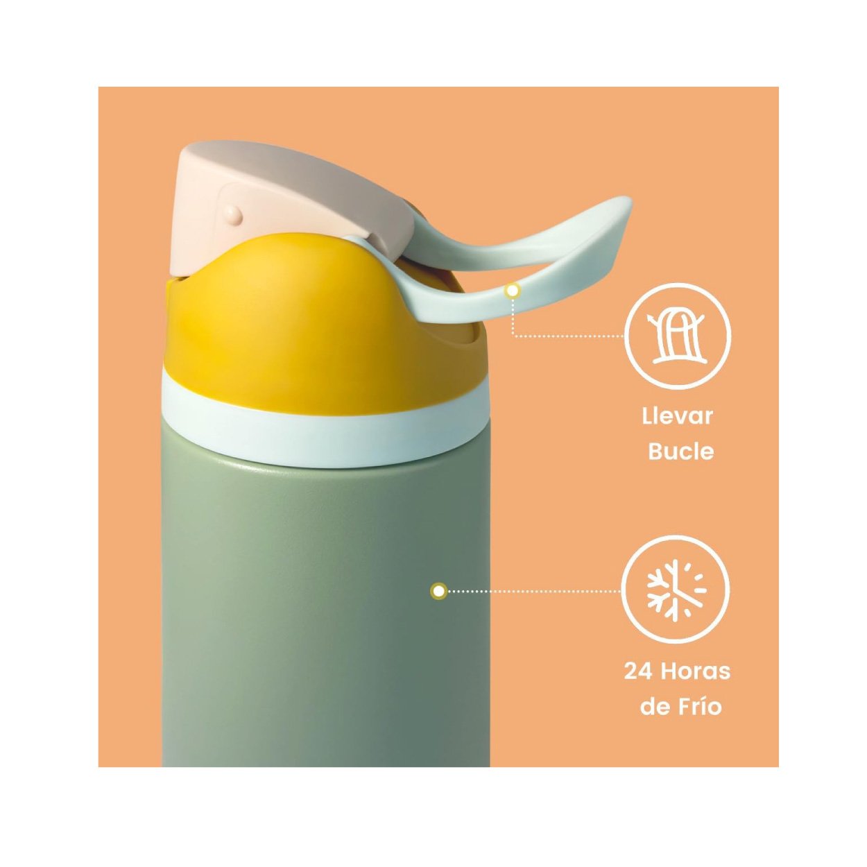 Termo Acero Inoxidable 24 Oz Verde - Imagen 2