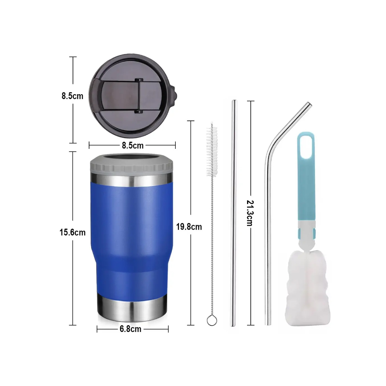 Portalatas Térmico De 14 oz Azul - Imagen 2