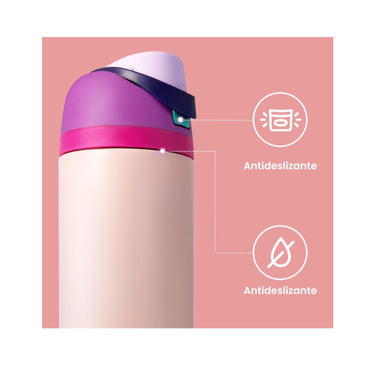 Termo Acero Inoxidable 24 Oz Rosa - Imagen 3