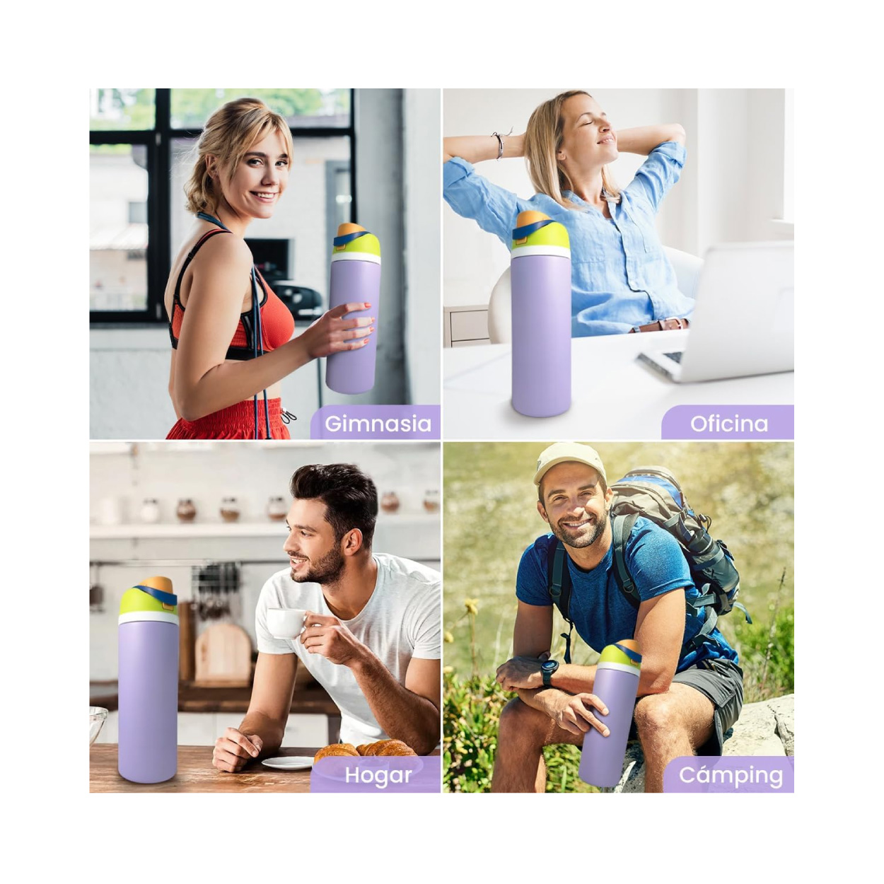 Termo Acero Inoxidable 24 Oz Violeta - Imagen 5