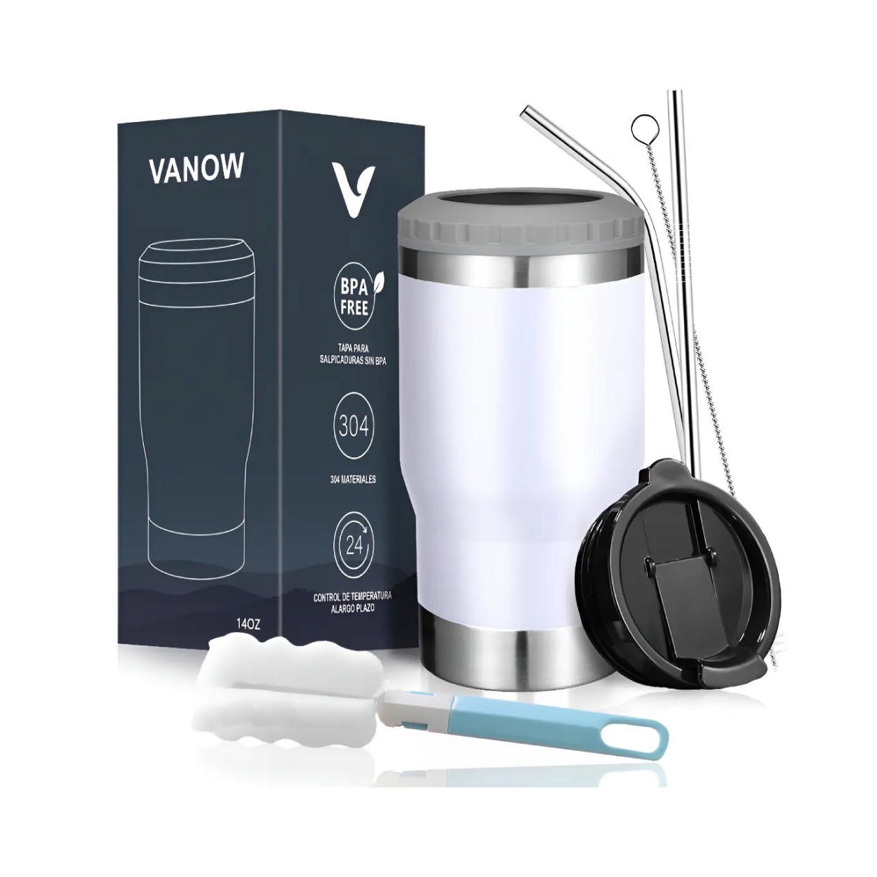 Portalatas Térmico De 14 oz Blanco